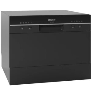 Bomann TSG 7405 Tisch-Geschirrspüler, 55cm breit, 6 Maßgedecke, 5 Programme, Startvorwahl, schwarz