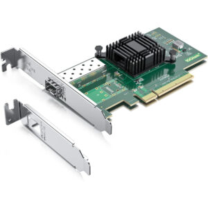 10Gtek 10 GB PCI-E NIC-Netzwerkkarte, einzelner SFP+ Port, mit Intel 82599EN Controller, Ethernet-LAN-Adapter