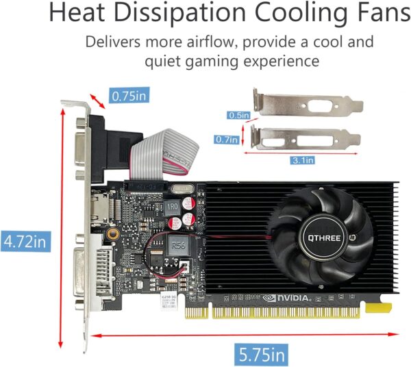 QTHREE GeForce 210 1024 MB DDR3 64 Bit HDMI DVI VGA DirectX 10 OpenGL 3.3 PCI Express x16 Low Profile Grafikkarte