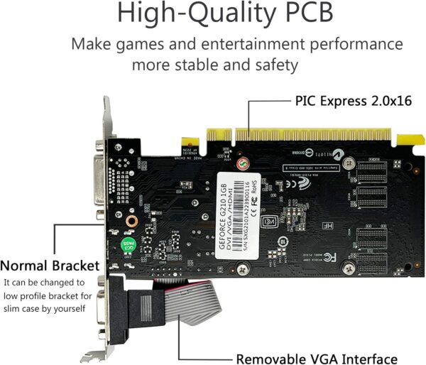 QTHREE GeForce 210 1024 MB DDR3 64 Bit HDMI DVI VGA DirectX 10 OpenGL 3.3 PCI Express x16 Low Profile Grafikkarte
