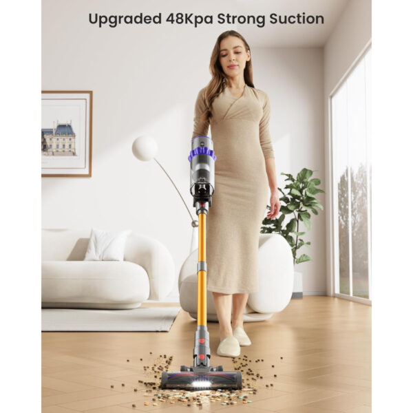 Kabelloser Staubsauger, 580 W, 48 kPA, 65 Minuten, selbststehender Staubsauger für Zuhause