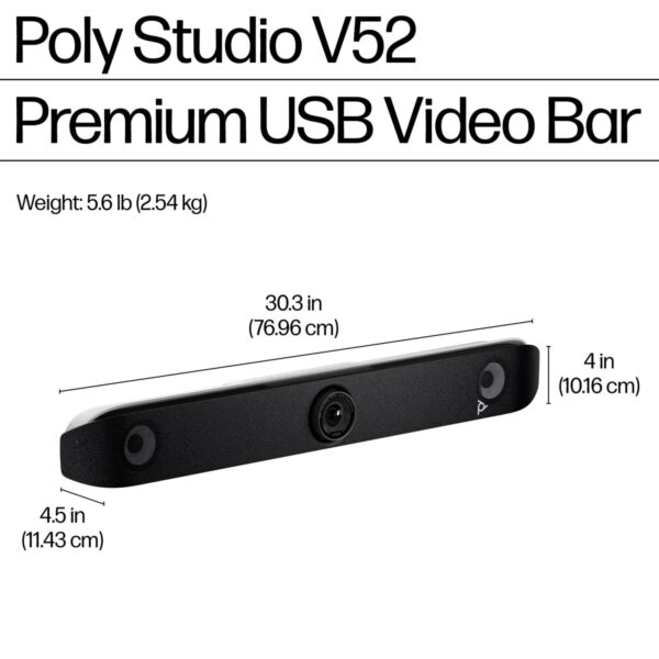 Poly Studio V52 USB-Videobar: 4K-Klarheit und KI-gestützte Zusammenarbeit für mittelgroße Räume