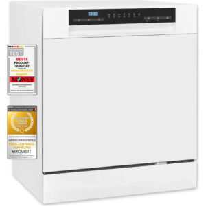 Exquisit GSP508-030D Tischgeschirrspüler, 55cm breit, 8 Maßgedecke, 7 Programme, weiß