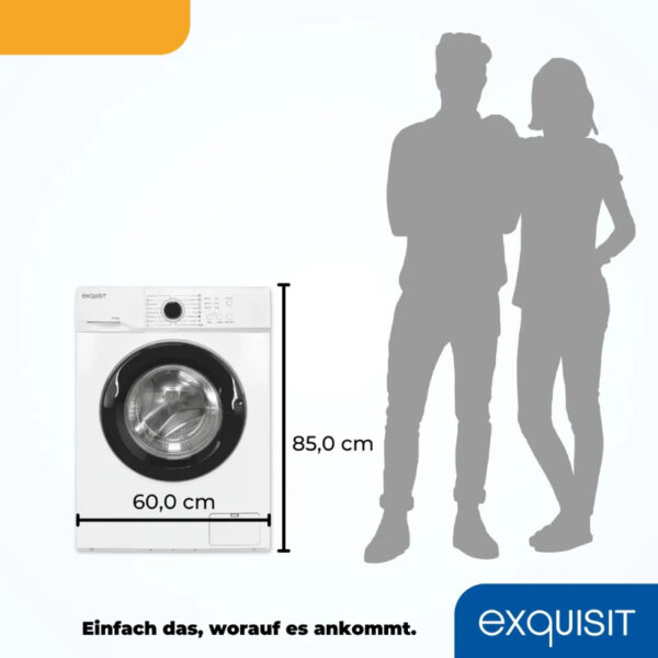 Exquisit WA6110-020A 6kg Frontlader Waschmaschine, 60 cm breit, 1000 U/Min, 16 Programme