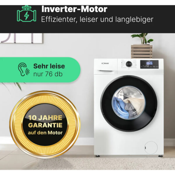 Bomann WA 7175 7kg Frontlader Waschmaschine, 60 cm breit, 1400 U/Min, Restlaufzeitanzeige